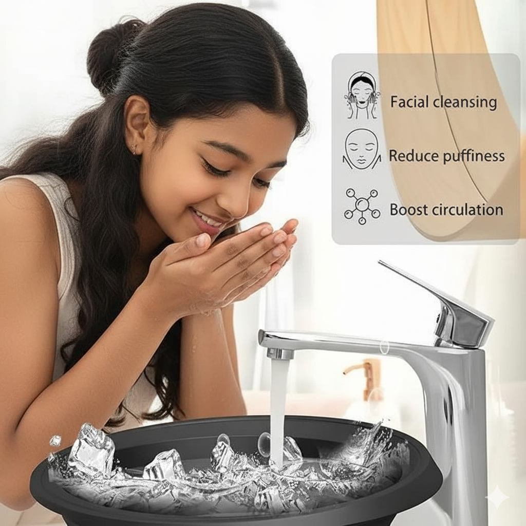 Face Bowl for Ice Portable Washing Basin for Puffiness Relief